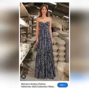 Andres Otalora Fit & Flare Strapless MACONDO Maxi Dress Size 6